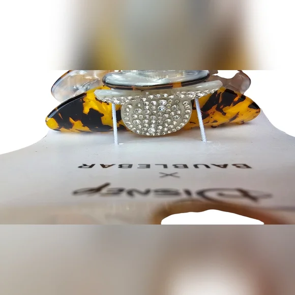 Disney NEW Mickey Mouse Faux Tortoise and Silver Bedazzled 3.5" Hair Clip - Picture 5 of 5